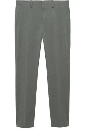 MANGO Super slim pantalon grijsgroen
