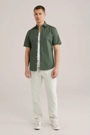 WE Fashion WE Fundamentals casual overhemd olijfgroen