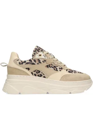 PS Poelman Jana chunky suède sneakers beige/panter