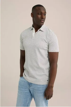 WE Fashion Slim polo ecru