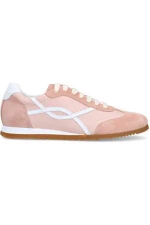 Manfield Suède sneakers lichtroze