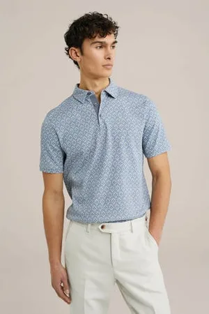 WE Fashion Slim polo blauw
