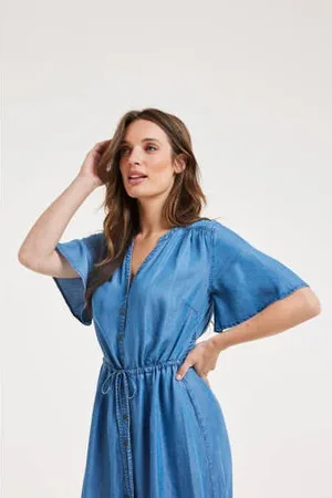 DIDI Blousejurk medium blue denim