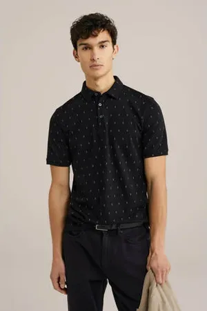 WE Fashion Slim polo zwart