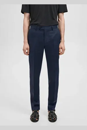 MANGO Slim pantalon donkerblauw