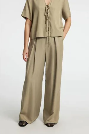 SELECTED Wide leg regular waist broek