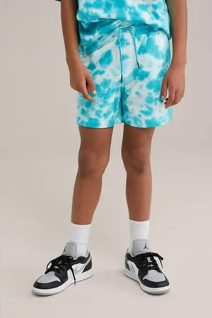 WE Fashion Blue Ridge slim sweatshort blauw