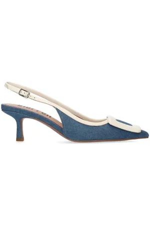 Bibi Lou Bonnie 55 denim slingback pumps