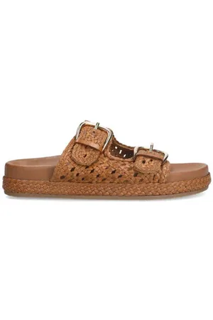 Manfield Leren slippers
