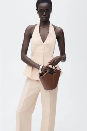 MANGO Wide leg regular waist pantalon