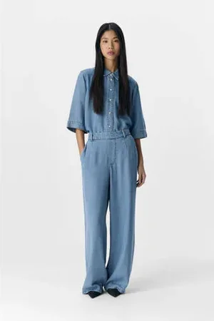 Object Wide leg casual broek