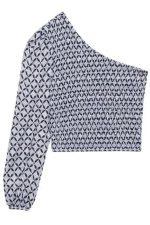 MANGO One shoulder top donkerblauw