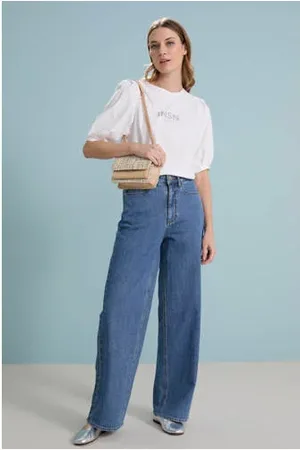 VILA High waist wide leg jeans