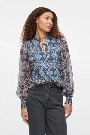 VILA Blousetop blauw