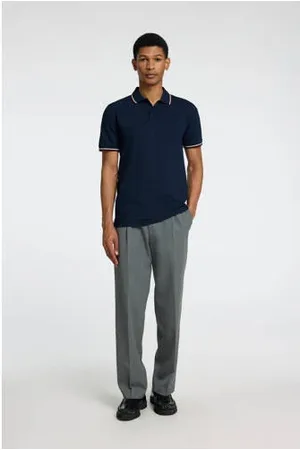 SELECTED Slim polo donkerblauw