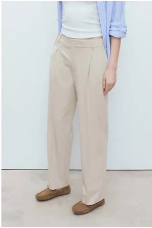 MANGO Straight regular waist pantalon