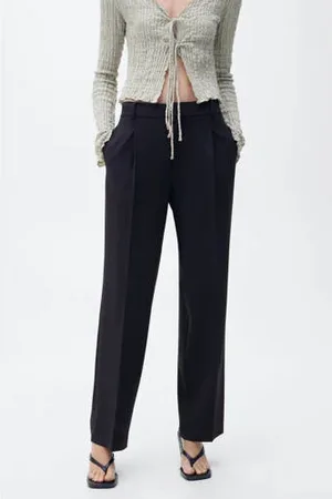 MANGO Straight regular waist pantalon