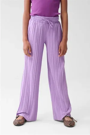 SHOEBY Wide leg casual broek paars