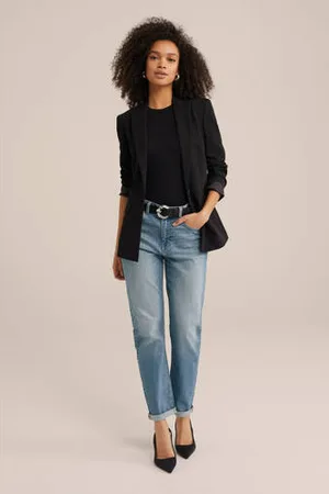 WE Fashion Blue Ridge regular waist boyfriend jeans medium blue denim