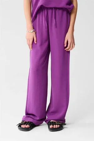 SHOEBY Wide leg casual broek paars
