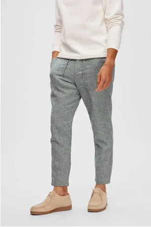 SELECTED Tapered slim fit chino BRODY grijs melange