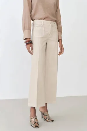 MANGO Wide leg jeans beige