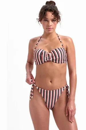 Beachlife Strik bikinibroekje met teddy strepen