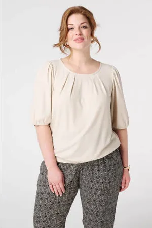 MS Mode Top ecru met lurex