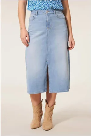 Miss Etam Spijkerrok Lauren light blue denim