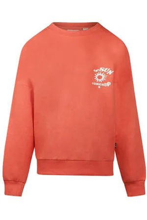 No Way Monday Sweater rood rib gebreid