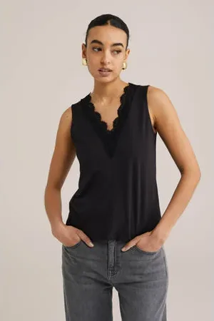WE Fashion Mouwloze top zwart