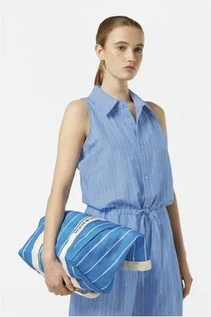 Scotch&Soda Wide leg jumpsuit blauw