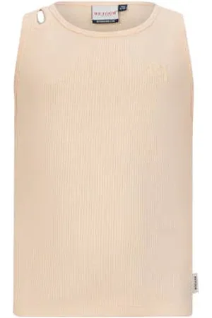 Retour Mouwloze top roze rib gebreid