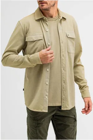 Butcher of Blue Regular fit Finn Pocket Jersey overshirt lichtgroen