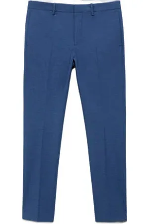 MANGO Slim pantalon blauw