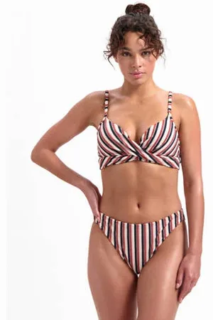 Beachlife Voorgevormde beugel bikinitop met teddy strepen