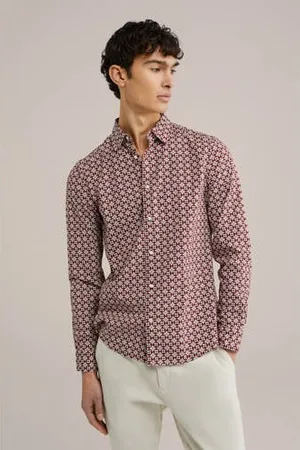 WE Fashion Casual overhemd donkerrood