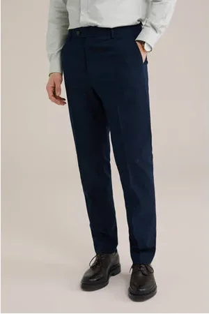 WE Fashion Slim pantalon donkerblauw