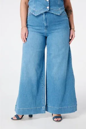 MS Mode Wide leg jeans light blue denim