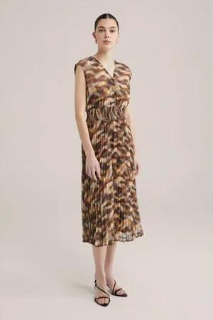 WE Fashion Avondjurk bruin