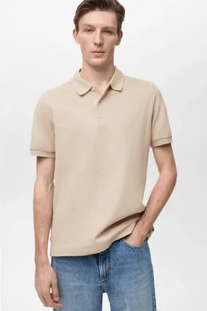 MANGO Regular polo beige