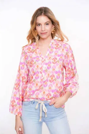 Geisha Blousetop roze broderie