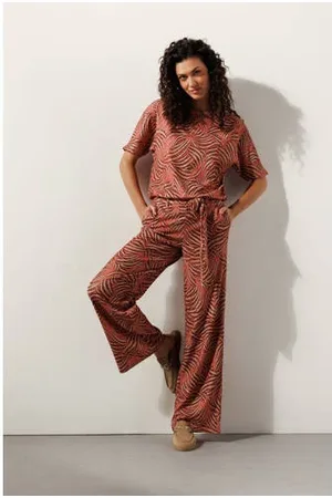Tramontana Wide leg regular waist casual broek oranje