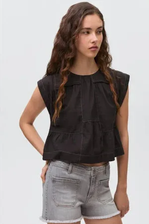 MANGO Denim short grey denim