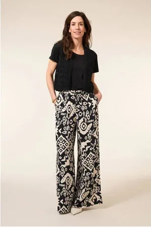Miss Etam Wide leg high waist broek zwart