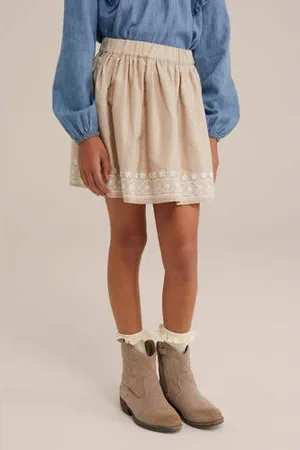 WE Fashion Korte rok beige