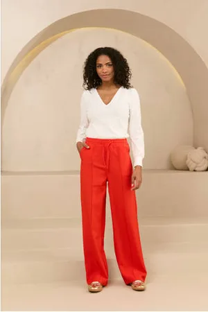 lofty manner Wide leg high waist broek