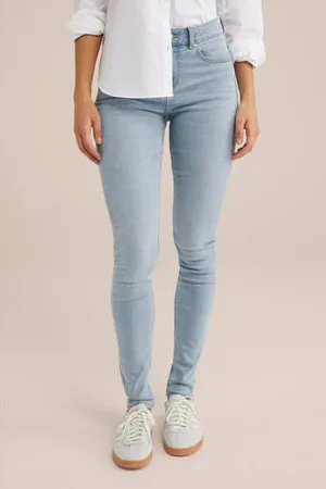 WE Fashion Blue Ridge high waist skinny jeans light blue denim