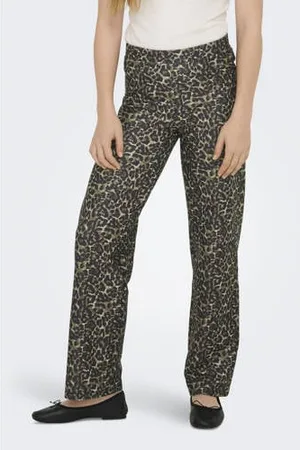 ONLY KIDS GIRL wide leg casual broek bruin