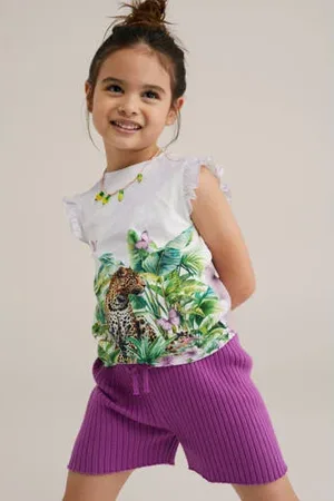 WE Fashion Mouwloze top lila
